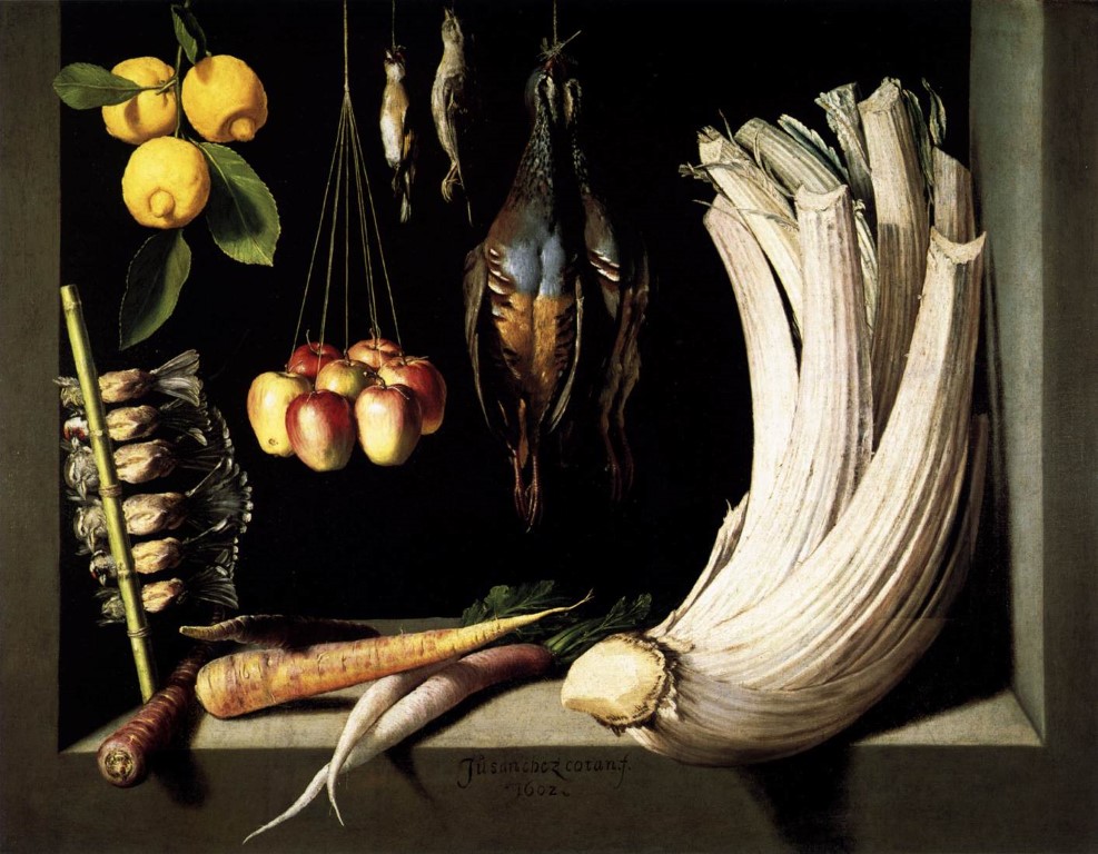 Fra Juan Sánchez Cotán, Still Life with Game Vegetable and Fruit, 1602.