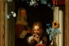 Franz van Miris the Elder, A Boy Blows Soap Bubbles, 1680.