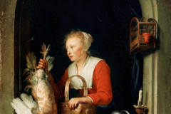 Gerrit Gerard Dow, Dutch Housewife, 1650.