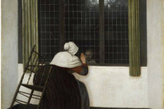 Jacobus Vrel, Woman at a Window waving at a Girl.