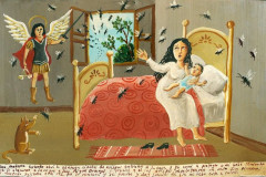 Mexican Retablo, Ex Voto painting, date and artist unknown.
