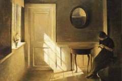 Peter Ilsted, Girl Reading a Letter in an Interior, 1908.