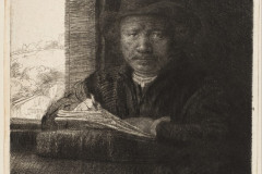 Rembrandt, Self Portrait, Etching at a Window, 1648.